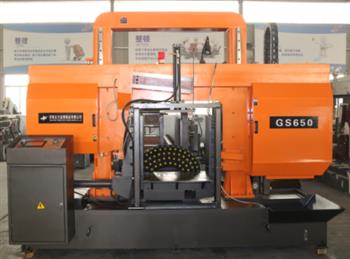 GS650數控臥式帶鋸床切削范圍廣